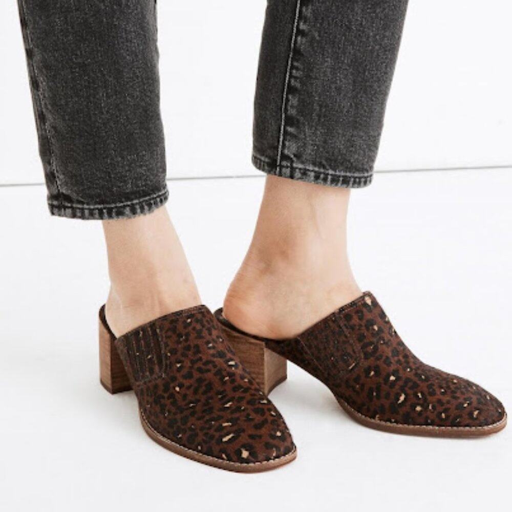 MADEWELL Carey Mule in Painted Leopard Calf Hair